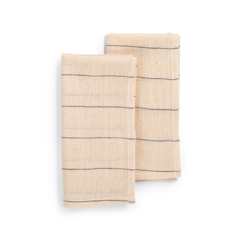 Ensemble de 2 serviettes de table Frederik, Gris / Orange