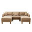Canapé modulaire en U 3 de couleur café, tissu bouclé avec 2 repose-pieds et pieds de lecture uniques, modernes, en tissu, 3 repose-pieds en forme de coquillage, pieds cylindriques auto-enveloppés,-649594259