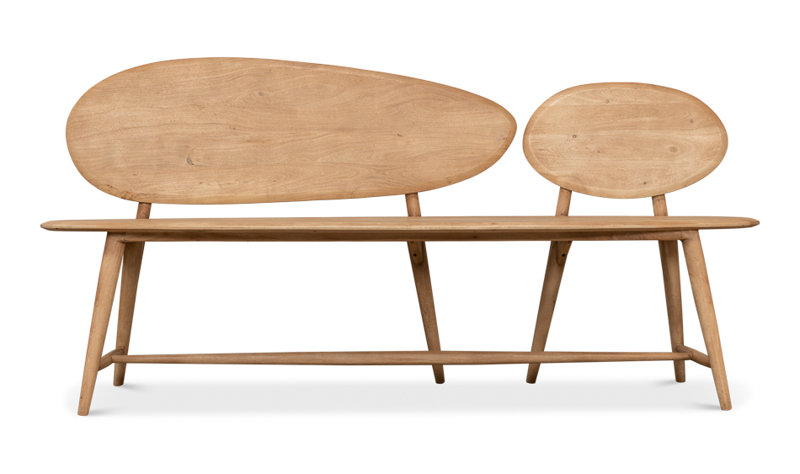 Melva Solid Wood Dining Bench, Beige