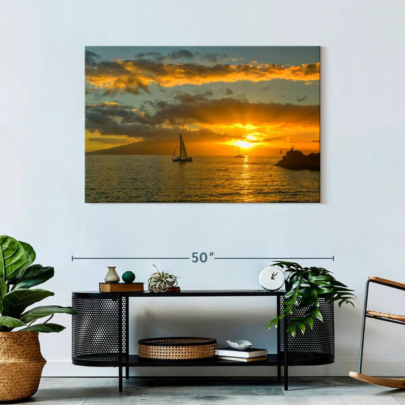 Kaanapali Gillard, gens au coucher du soleil, H 30 po x l 45 po