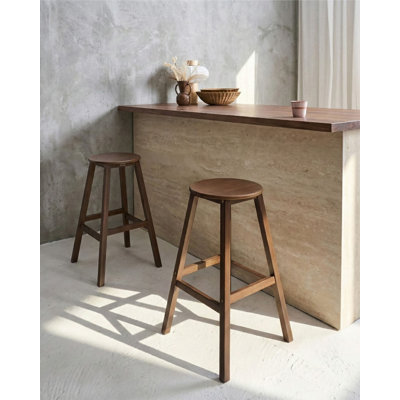 Counter Stool with Solid Wood Frame