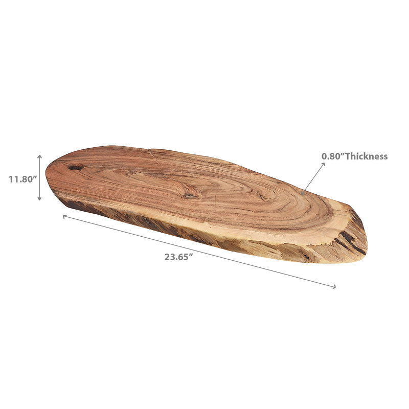 Planche de service asymétrique en bois d'acacia