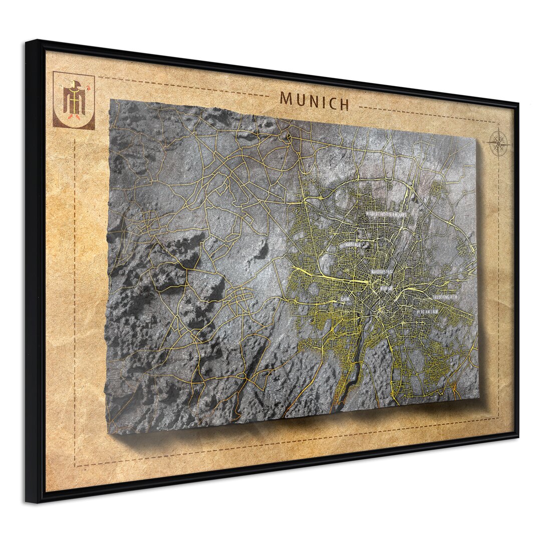 Poster Raised Relief Map: Munich