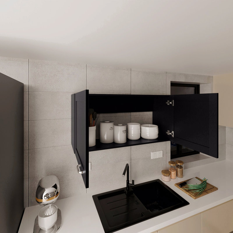 Wall Cabinet, 2 Doors, Black