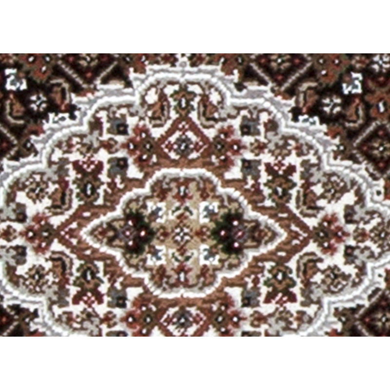 Hand Knotted Area Rug in Black And Cream
