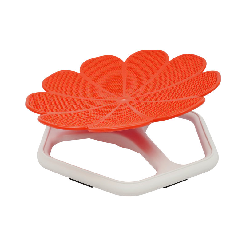 360° Swivel Sensory Spin Chair – Orange Flower-Shaped Wobble Seat For Vestibular Development & Balance Training, Red