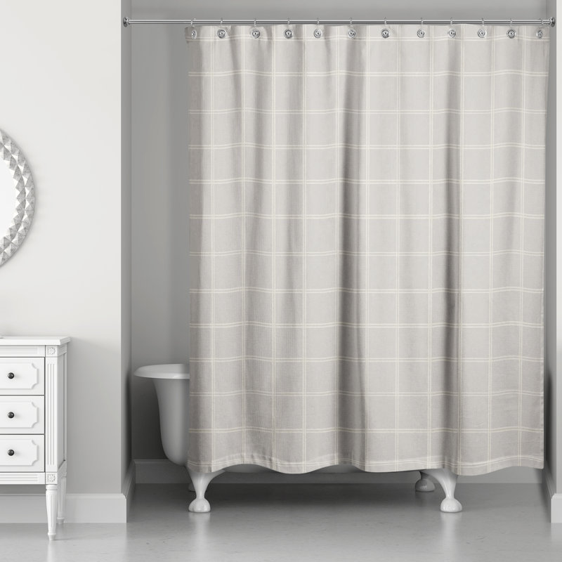 Rideau de douche simple Magnus, Gris / blanc