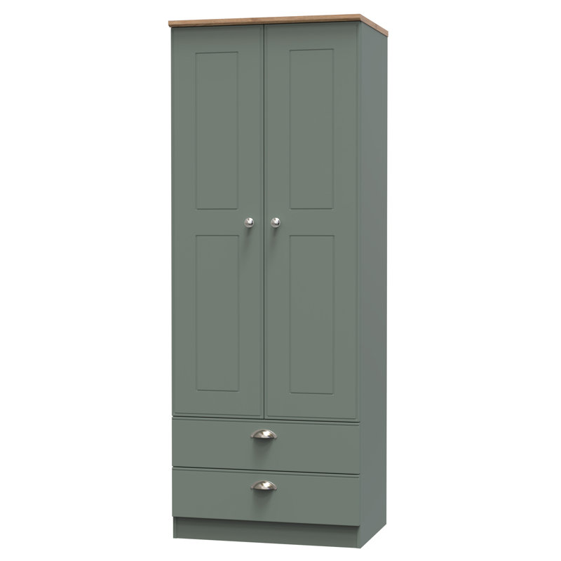 Conners Manufactured Wood Wardrobe, Reed Green/Riviera Oak