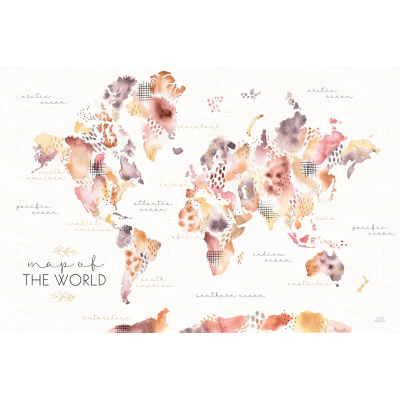 «Desert Blooms Map» par Laura Marshall, impression sur toile tendue, H 12 po x l 18 po