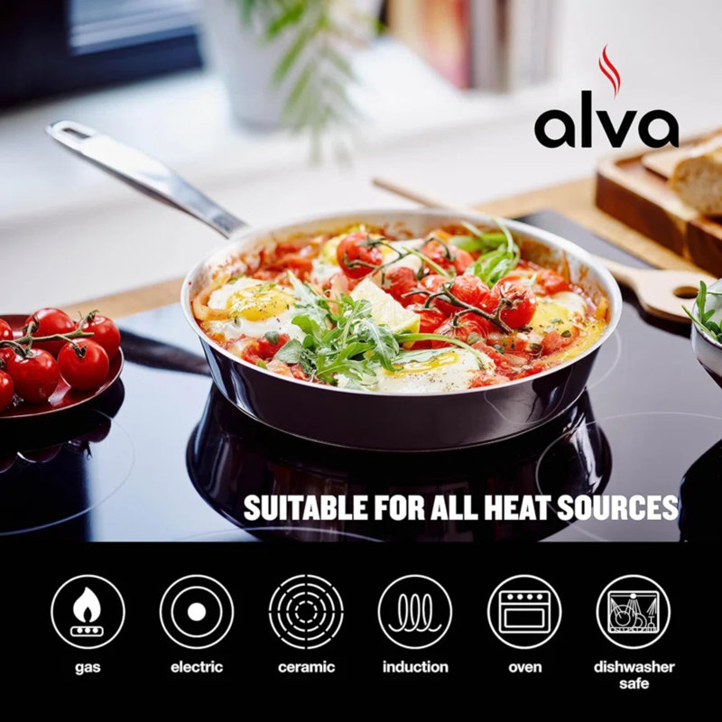 Alva Maestro 9.5" Stainless Steel Non-stick Frying Pan Skillet