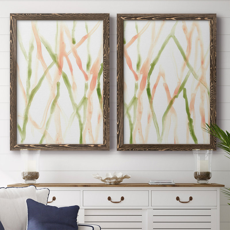 Runnel XIII - Toile encadrée de qualité supérieure - prête à être accrochée, H 31,5 po x l 88 po x P 1,5 po, Noyer
