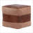 Ottoman Pouf, Industrial Genuine Leather &amp; Canvas | Espresso Dark Brown | Tan Brown-2128460717