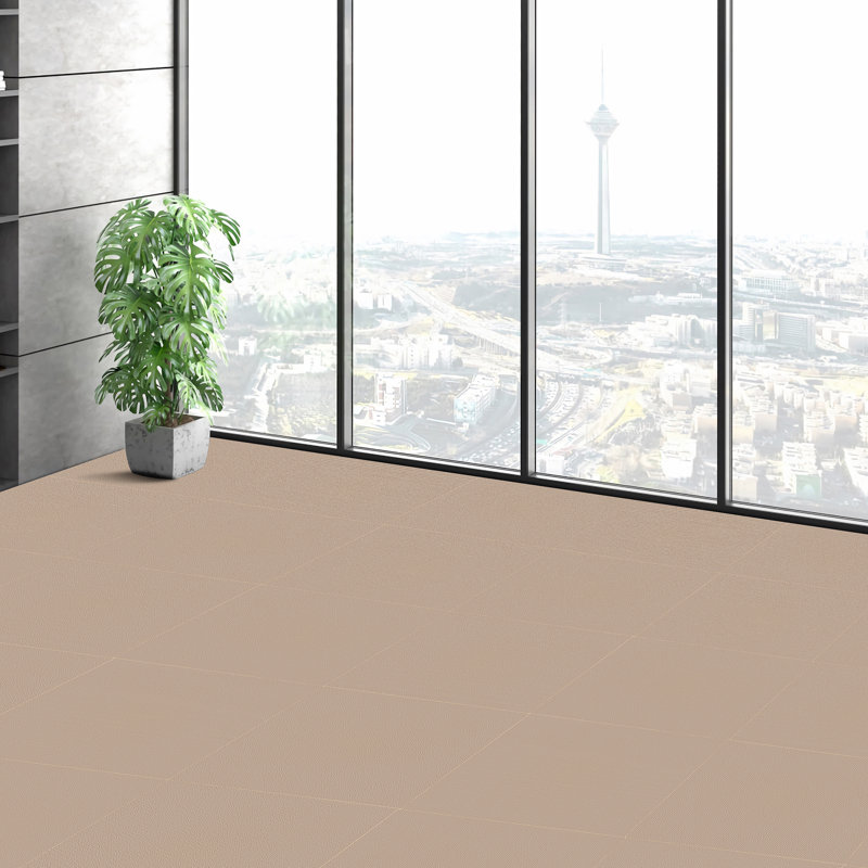 18'' W x 18'' L Textured Cut And Loop Polyester Blend Carpet Tile, Brown