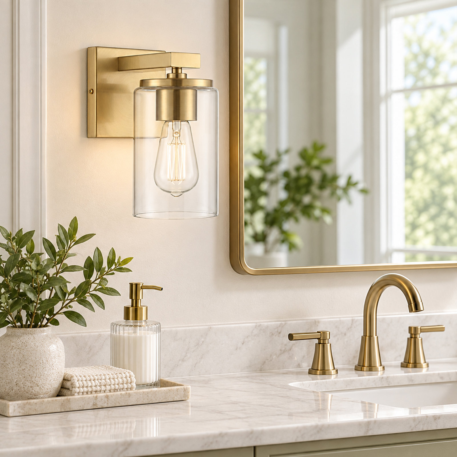 Gabi Linear Vanity Light, Gold, 1 Light