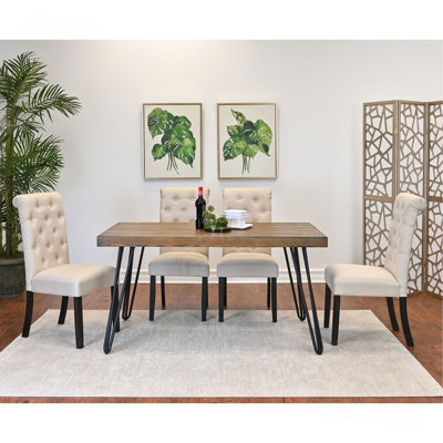 Ensemble de salle à manger 5 pièces, table à manger en épingle à cheveux avec 4 chaises, 4 options de couleurs