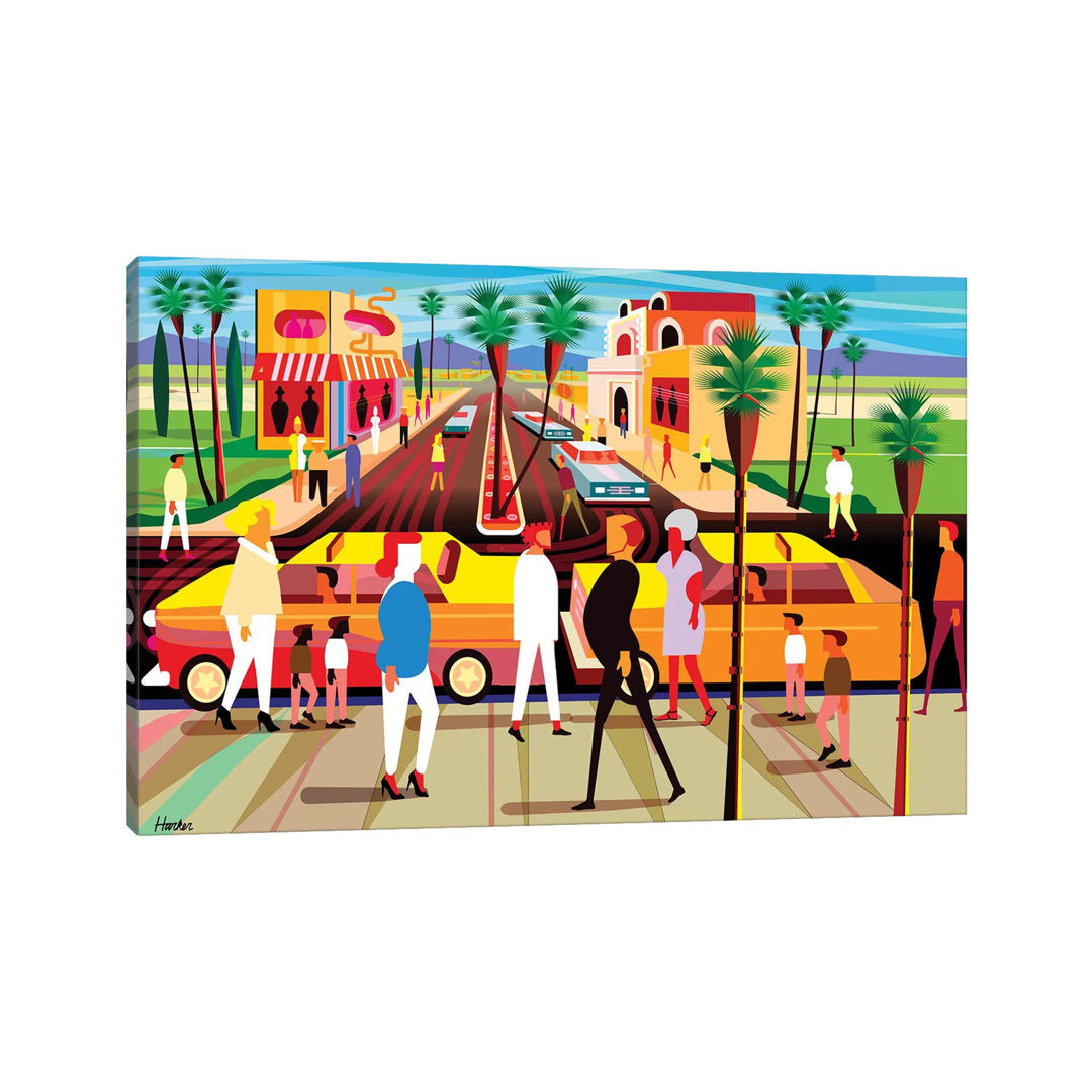 El Paseo Palm Springs by Charles Harker - Wrapped Canvas Graphic Art Print East Urban Home