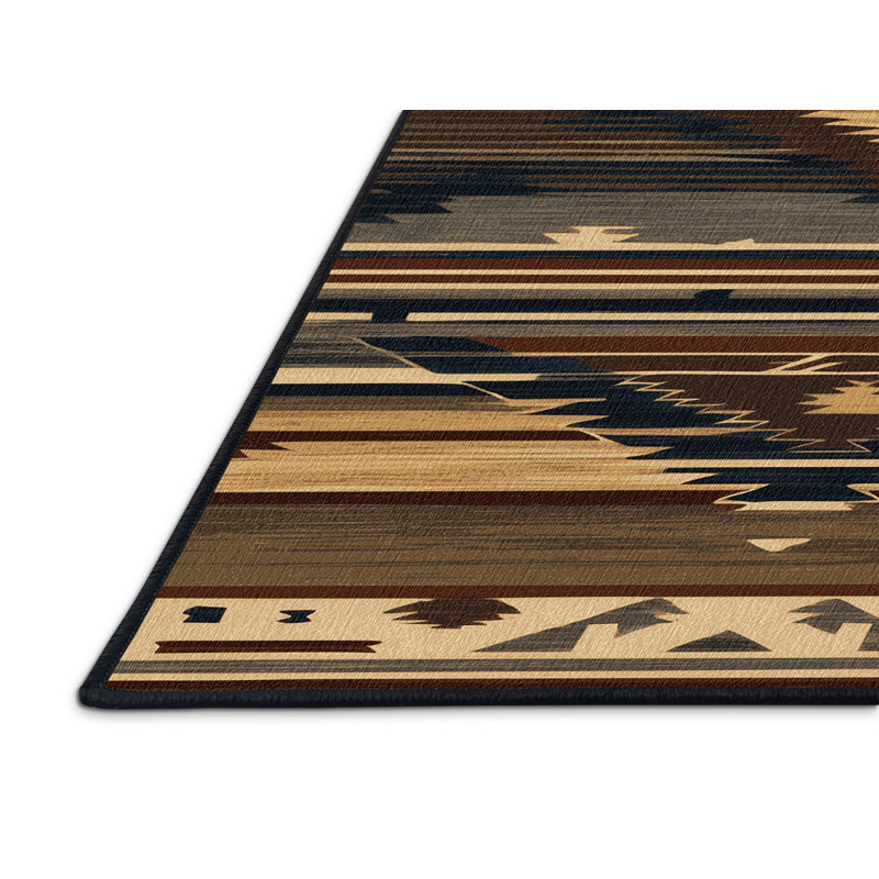  Tapis lavable Mesa Lines Southwestern, Rond 3 pi