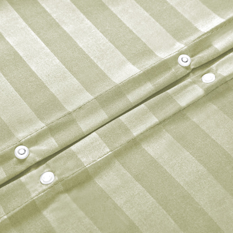 Microfiber Striped Bedding with Pillowcases, Single Duvet Cover + 2 Standard Pillowcases, Ochre