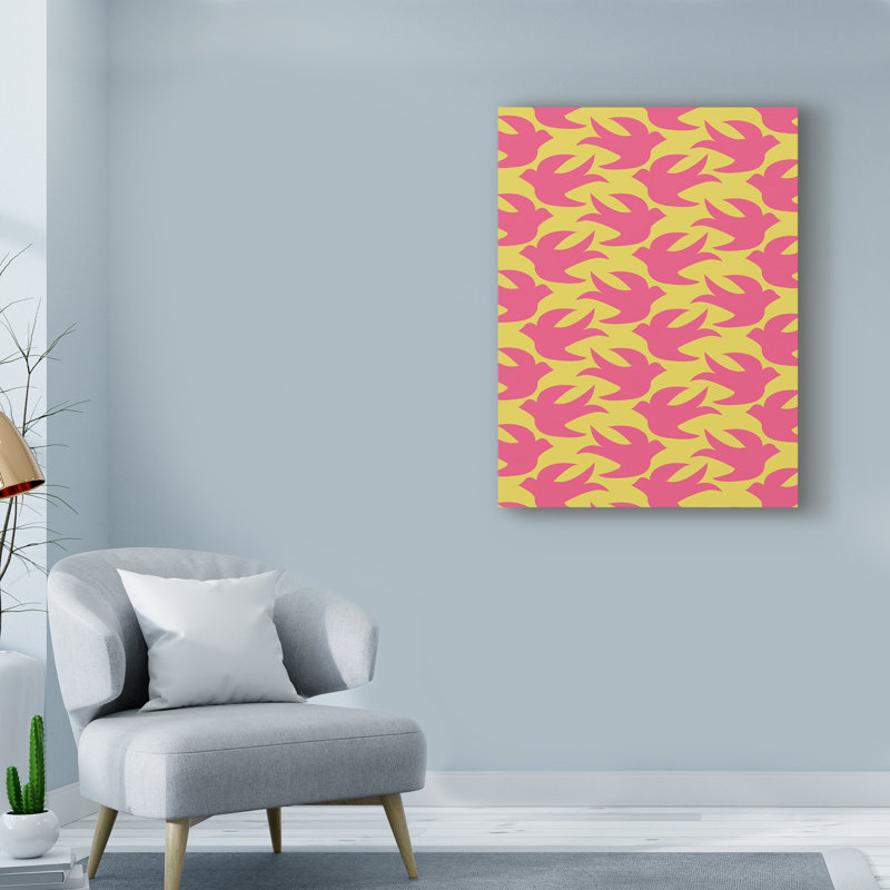 « flight & floral », art sur toile, H 19 po x l 14 po x P 2 po