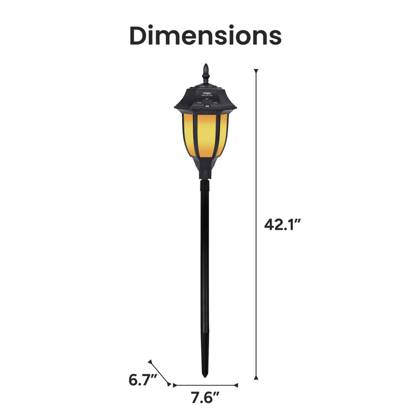 Outdoor Solar LED Traditional Style Pathway Light, Clear, White (6000K) / Amber (1700K)