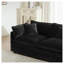 Canapé modulaire en chenille noir, canapé convertible 4 places en U avec repose-pieds-356611313