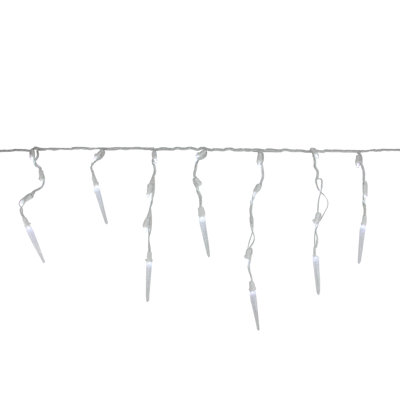 60 mini lumières de Noël blanches à glaçons à DEL - fil blanc 5,75 pi