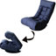 Fauteuil inclinable bleu marine avec rembourrage en lin, rotation à 360 degrés - pour la détente, base rotative paresseuse, convient à plusieurs pièces de 22,28 po Profond