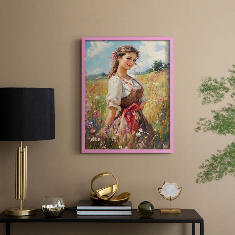 Reproduction encadrée WOMEN Series CCXCV - bois massif, H 11 po x l 9 po, Rose