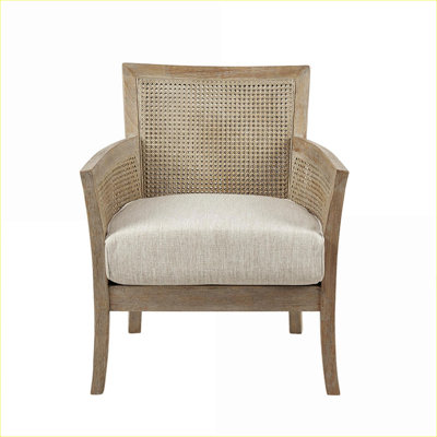 Cane Woven Accent Armchair | Modern Chair Seating for Adults, for Living Room Bedroom Small Spaces
