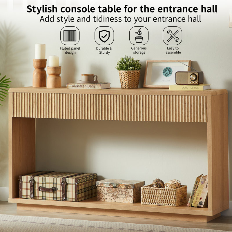 150 cm W Console Table, Natural