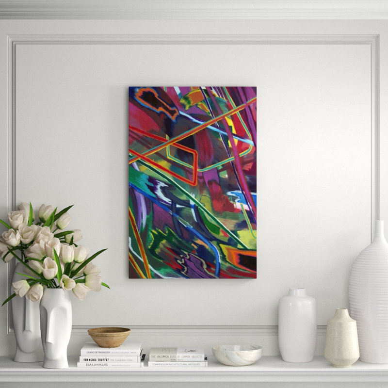 «Bohemian Tie Die» par Dylan Gray - Peinture, Image au pinceau gel, H 36 po x l 24 po
