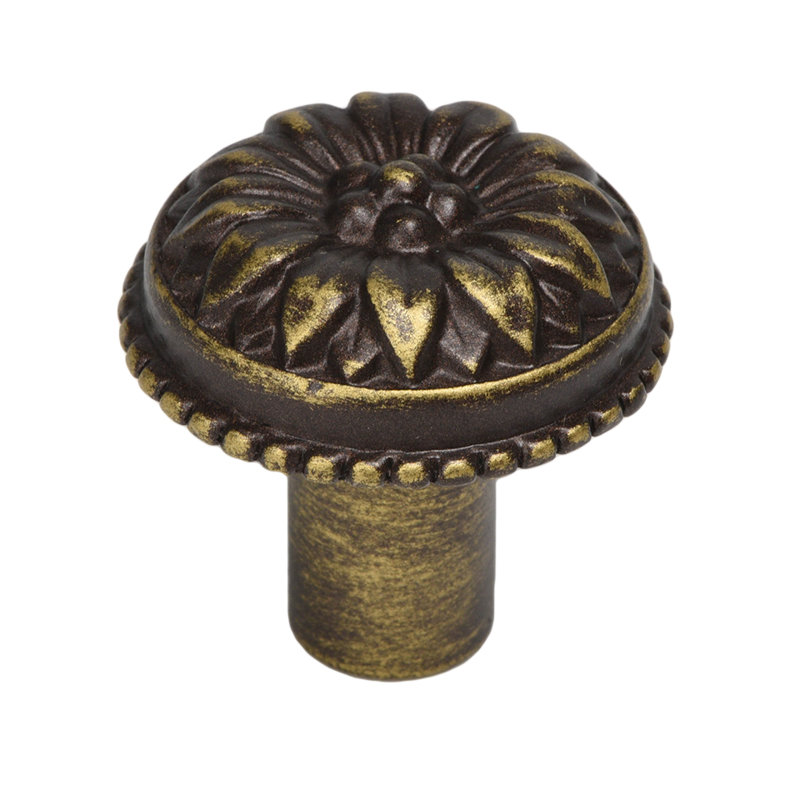 Acanthus large knob Rosette stylein Oil Rub Bronze, Antique Brass