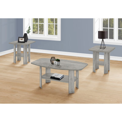 Ensemble de tables basses trois pièces avec tablette pour le salon