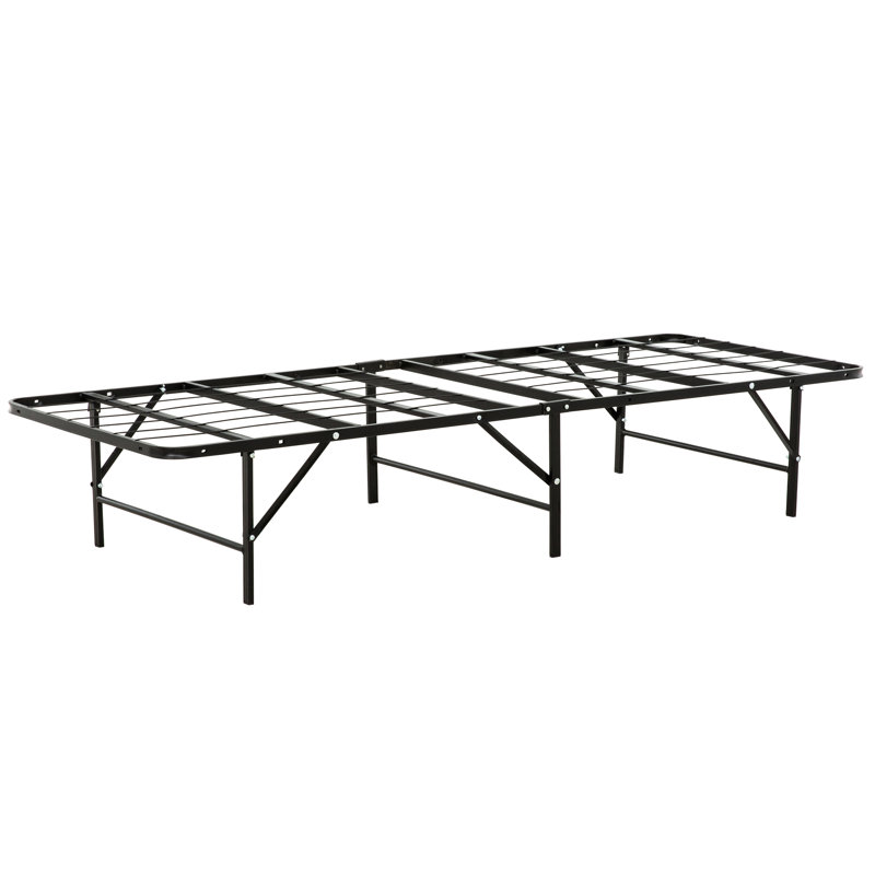 Twin Xl Mattress Foundation Bed - Metal, Strong Support, Space Optimization Modern Metal Base No Box Spring Needed,