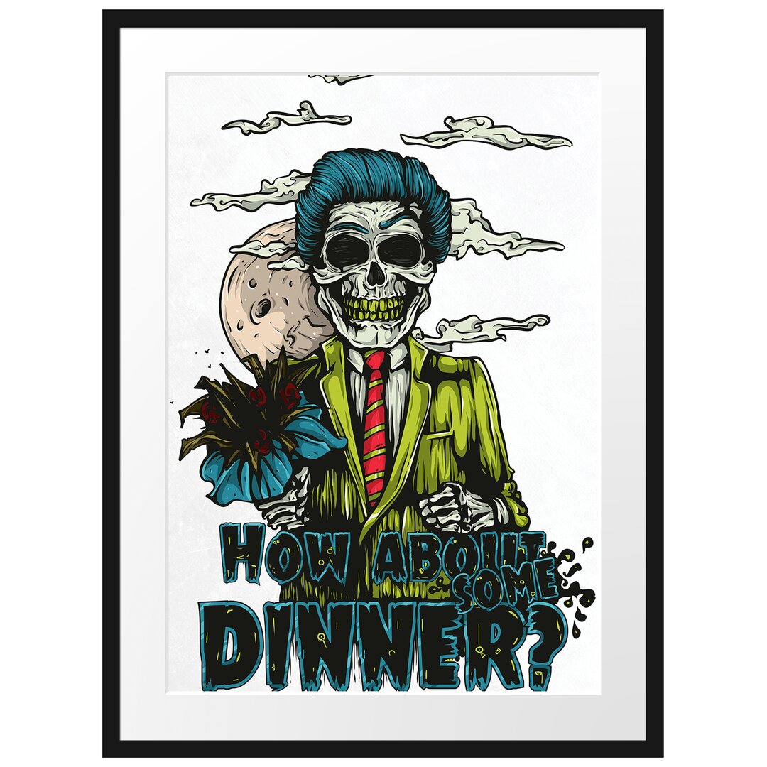 Gerahmtes Poster Death Date White