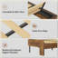 Structure de lit avec tête de lit et pied de lit, avec rangement sous le lit, lumières DEL, station de charge, système de support entièrement métallique d'une capacité de 1200 lb, aucun sommier nécessaire, assemblage facile-850316748