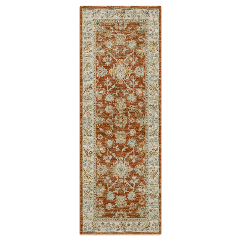 Iznik Oriental Gray/Brown Woven Area Rug, Runner 2'7" x 7'3"