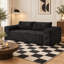 Canapé 3 places moderne de 200 cm (78,8 po) en velours côtelé doux, assise profonde et confortable, livré monté, idéal pour appartement, chambre ou bureau, noir.