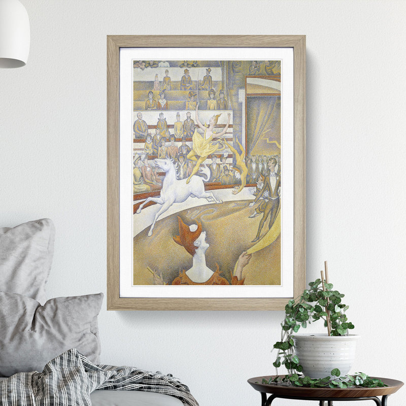 The Circus by Georges Seurat - Picture Frame Painting, 36cm H x 27cm W x 2cm D, Oak Framed