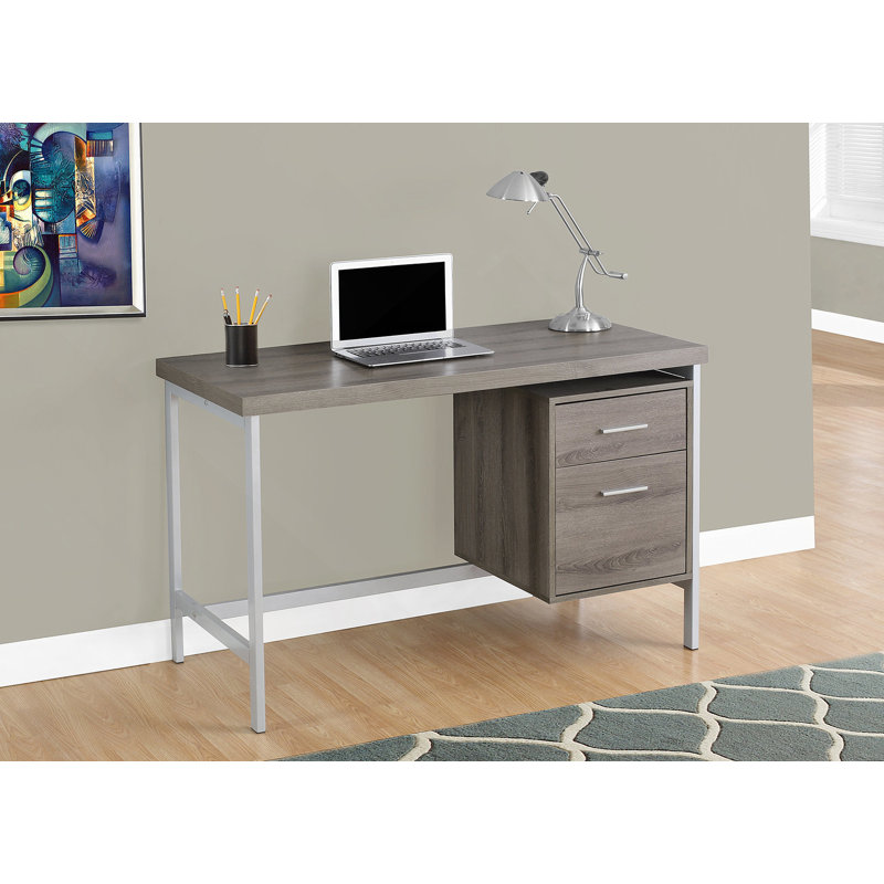 Bureau d'ordinateur Holifield Contemporary de 48 pouces avec tiroirs de rangement et ensemble réversible, parfait pour le travail à domicile.
