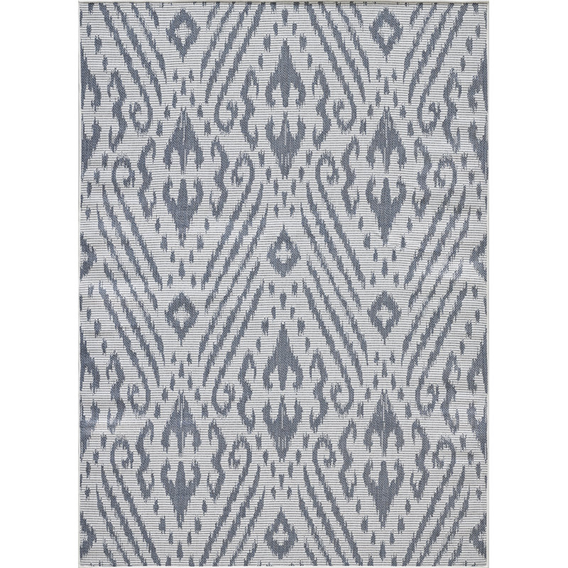 Washable Ikat Indoor / Outdoor Rug, Rectangle 9'10" x 12'10"