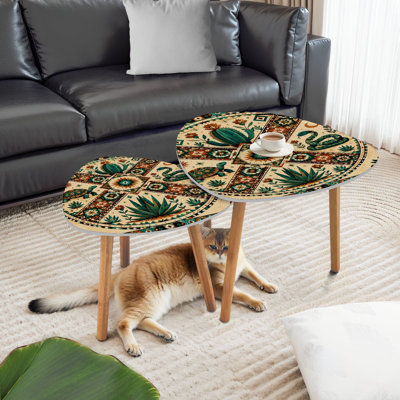 Ensemble de 2 tables basses gigognes Triangle