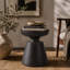 Table d'appoint d'extérieur en béton léger, finition cuivre, durable et élégante pour les espaces extérieurs modernes