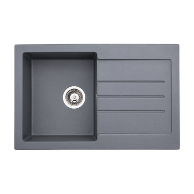 Abode Designs Xcite 500mm W Single Bowl Granite Inset Kitchen Sink 0
