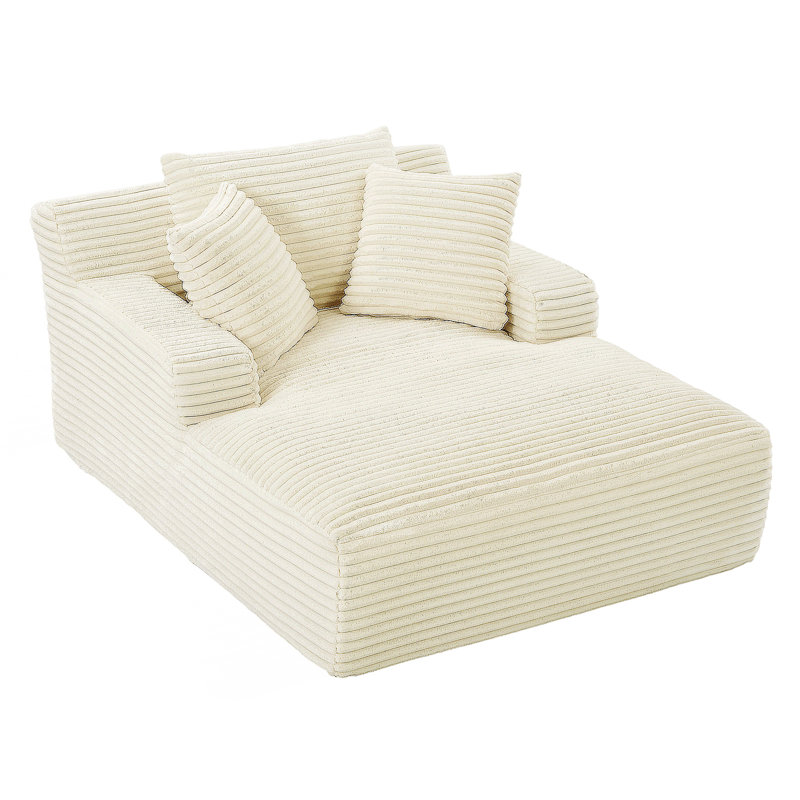 Chaise longue surdimensionnée et rembourrée pour canapé, Blanc