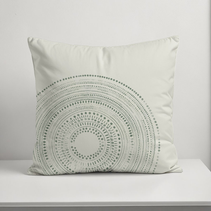 Abstract Outdoor Reversible Throw Pillow, White