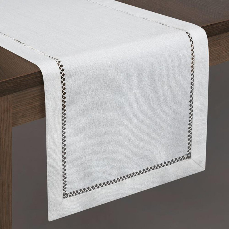 Emily Tablecloth 145 X 350 Cm White, 40cm W x 180cm L