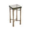 Modern Cirrus 12" Wide Cast Glass Top Antique Brass Drink Table