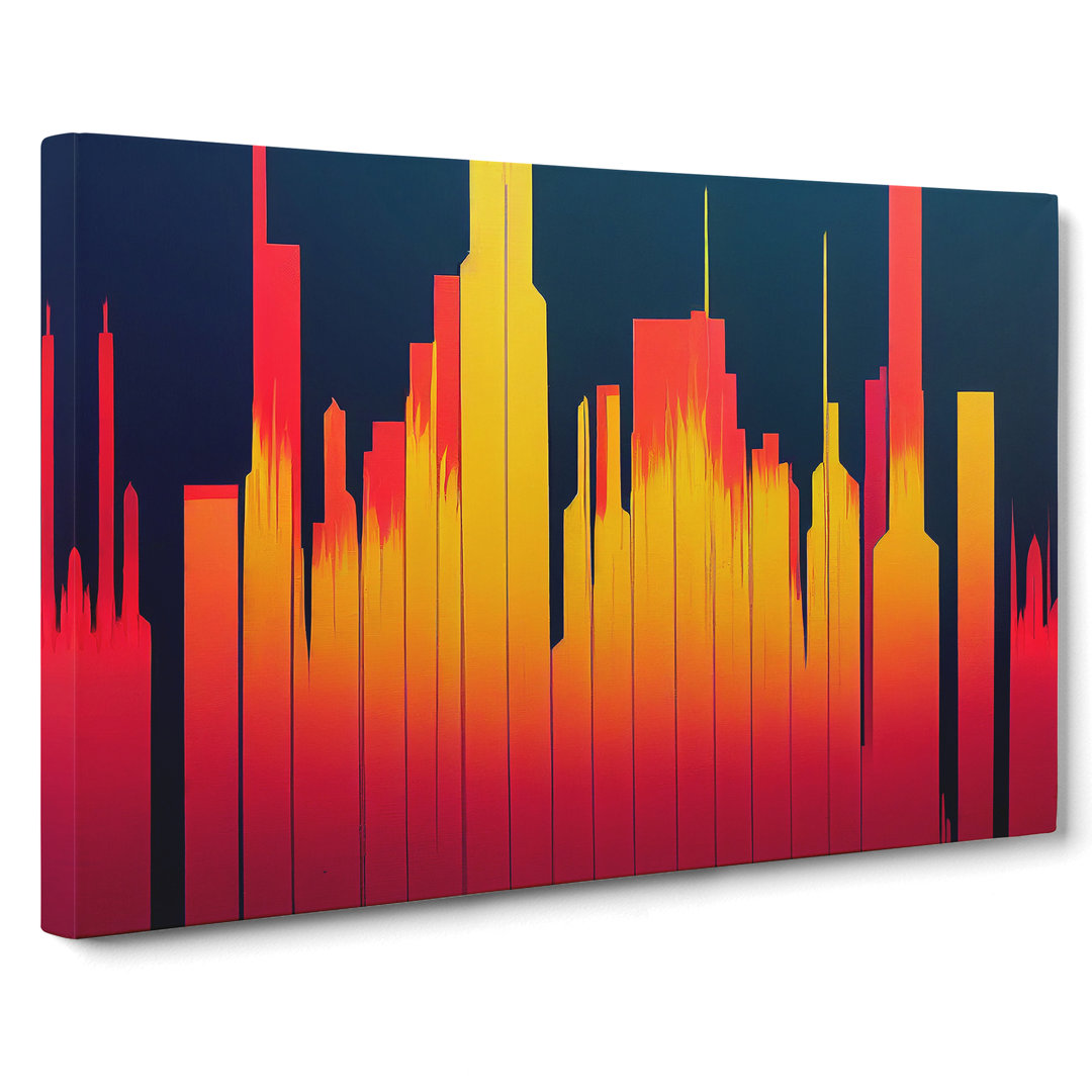 Flourishing Abstract City Skyline - Wrapped Canvas