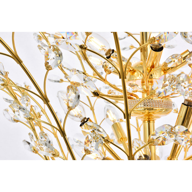 Lustre classique / traditionnel à 25 lumières de style bougie Stever, Coupe royale, Or